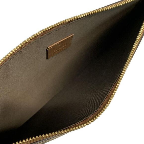 Gucci Clutch Bag GG Supreme 481416 Beige X Ebony X Dark Brown L'aveugle Par - Picture 7 of 15